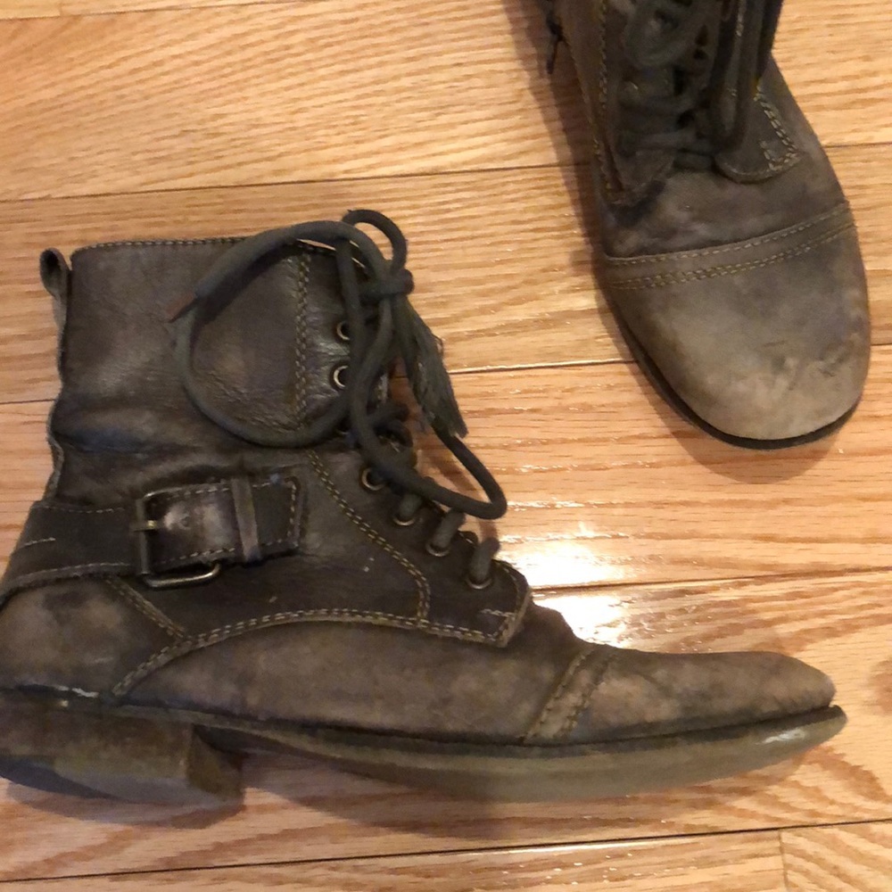 Brown Aldo combat boots